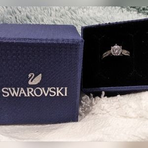 Swarovski crystal cz solitaire ring